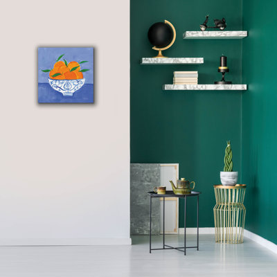 Toile épique «Orange nature morte» par Farida Zaman, 18 po x 18 po