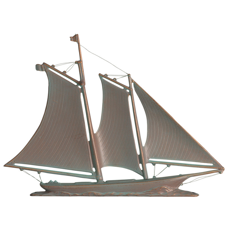 46" Yacht Weathervane, Verdigris