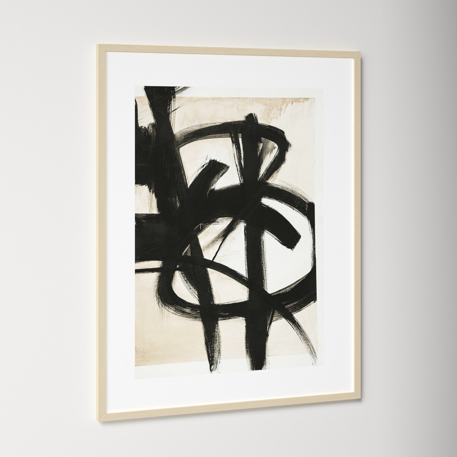 Graphical Shapes 7 Print, Brown Framed Paper, 35.12" H x 27.12" W x 0.88" D