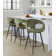 Curva 25" Fixed-Height Counter Stool With Tapered Metal Legs And Round Footrest - Set Of 2