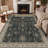Oriental Geometric Machine Washable Non-Slip Chestnut Indoor Area Rug-918063926-918063924