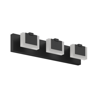 3 Lights Modern Black Vanity Light Up and Down Black LED Vanity Light Fixtures Bathroom Wall Light Over Mirror 6000K