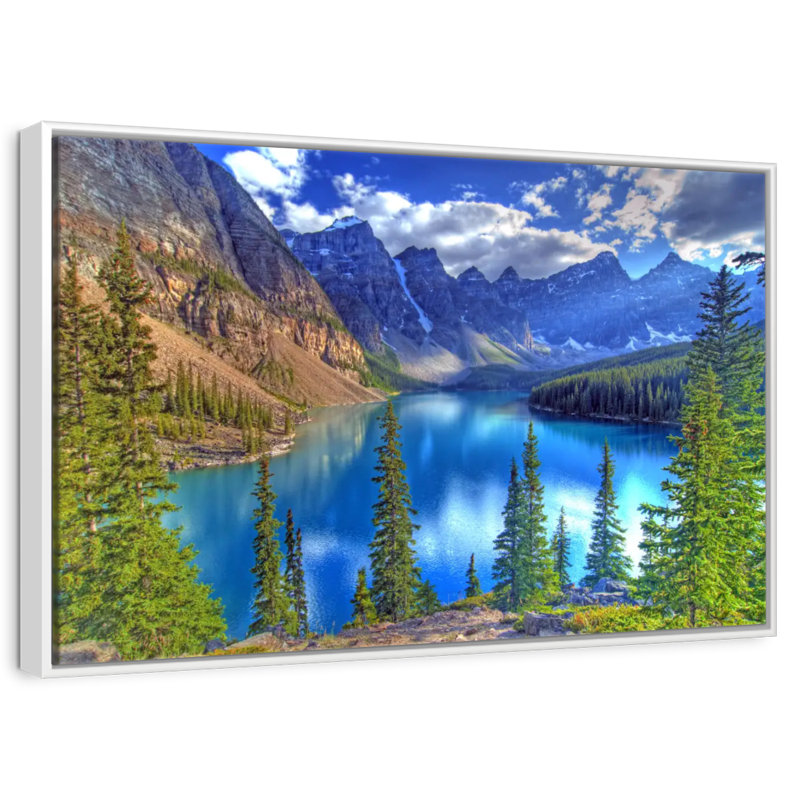 Lac Banff, Cadre flottant blanc, 13 po x 9 po