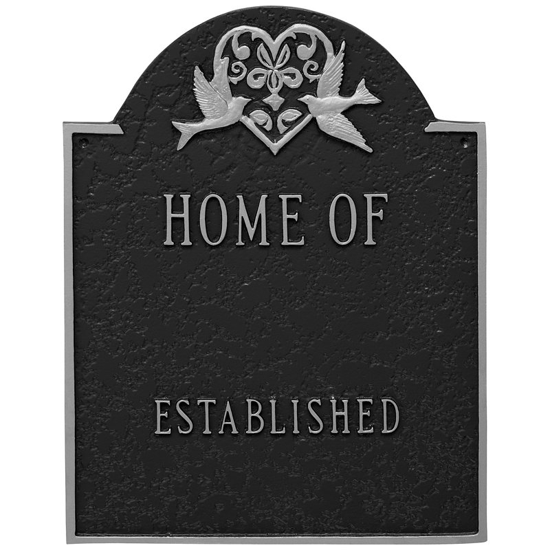 Plaque d'adresse murale sur 4 lignes, Noir / argent, Oui