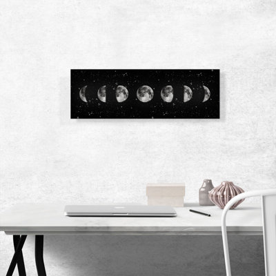 " Moon Phases with NASA Deep Field Background " Graphic Art Print