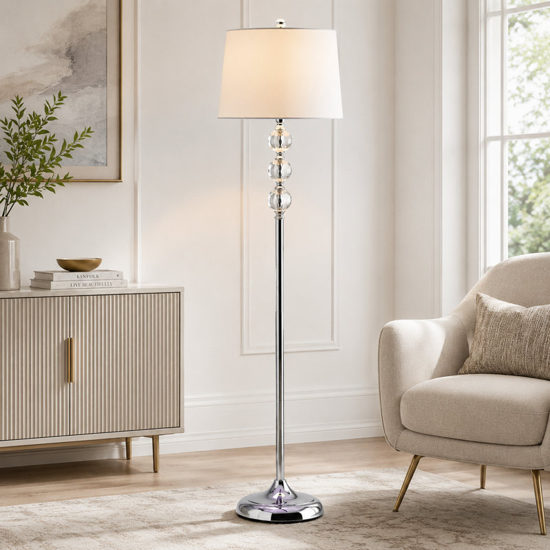 Alexys 62'' Polished Traditional Floor Lamp, White