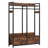 47.2" Rustic Brown Freestanding Closet Organizer, Heavy-Duty Garment Rack with 4 Drawers, 8 Hooks, Shelves, and Hanging Rod f