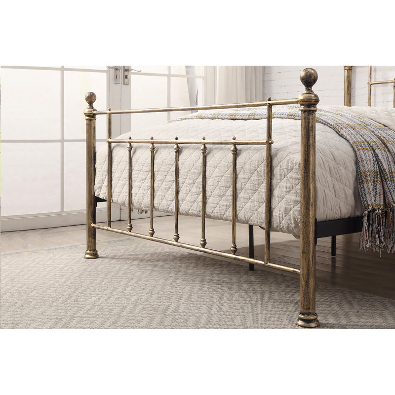 Laidman Bed, Antiqued Black Brass, Double (4'6), No Mattress