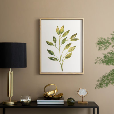 Reproduction encadrée de brindille simple II - bois massif