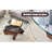 33.4" Wide Tempered Glass Coffee Table With Walnut Colored Legs And Design Adjustable Feet
