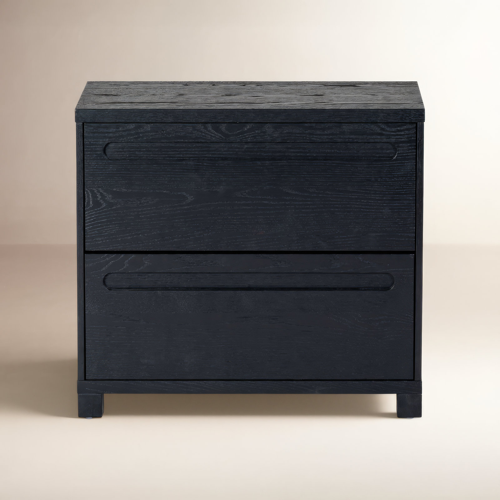 Lesheka 2 Drawer Wood Nightstand, Black
