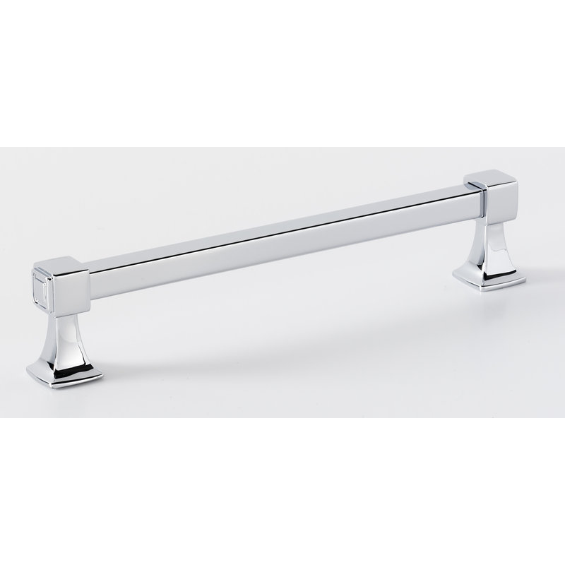 Cube 8" Center to Center Bar Pull, Polished Chrome, 8"