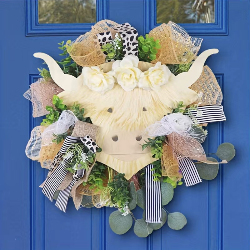 Handcrafted Faux Burlap 18'' Wreath