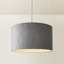 20cm H Velvet Drum Pendant Shade ( Screw On )-137702871-188958257