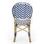 Ensemble de 2 chaises bistro d'extérieur en polyuréthane et aluminium sans accoudoirs, bleu marine