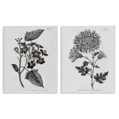 Ensemble de 2 reproductions d'art sur toile rétro en fleurs, design par Kelly Donovan