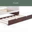 Lit de jour simple avec couchette - structure de canapé-lit, capacité de 350 lb, roues verrouillables, multifonctionnel pour le salon, la chambre à coucher et la chambre d'amis