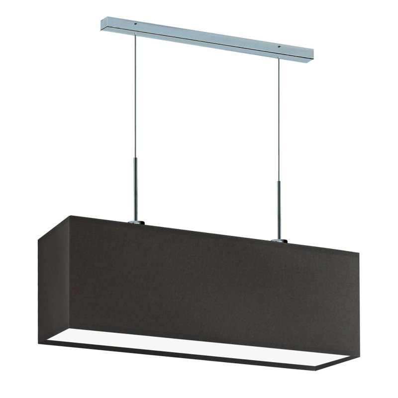 Gener 2 - Light Square/Rectangle Pendant, Dark Brown, Silver