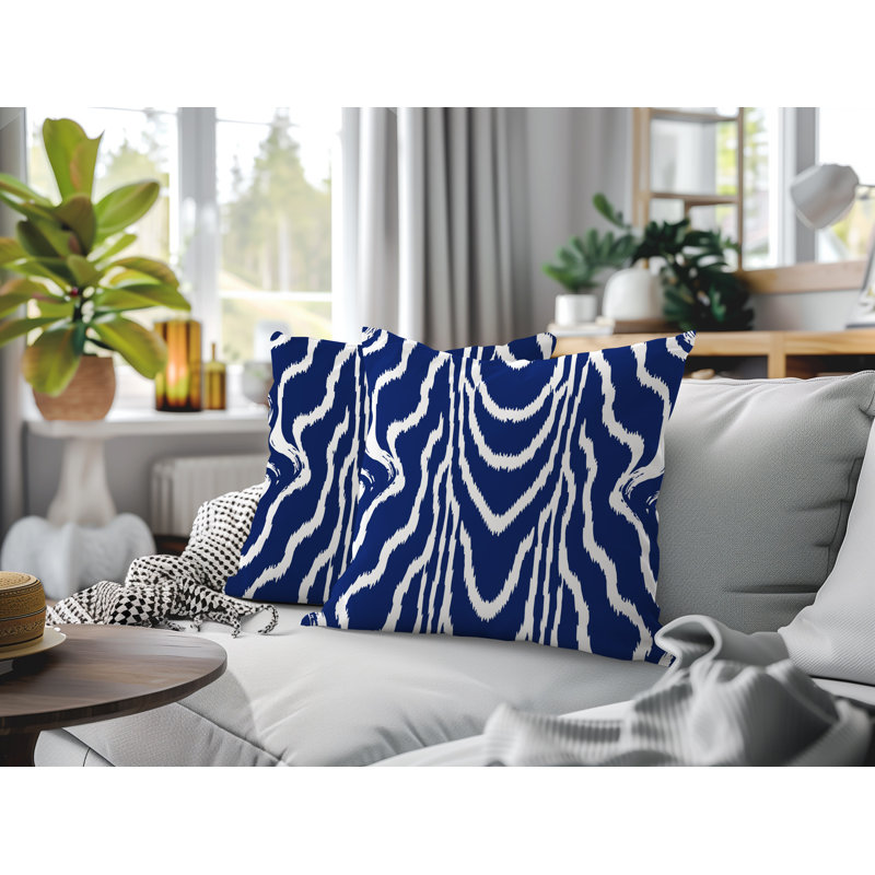 Oreiller réversible intérieur / extérieur Meli, 18x18, Blue