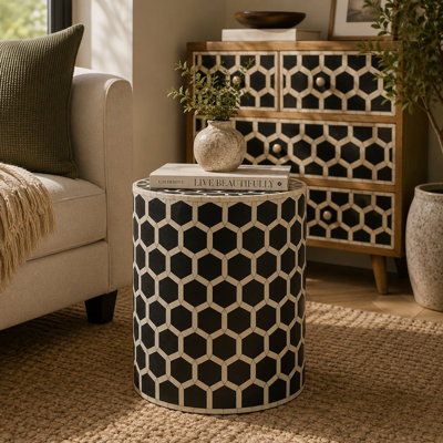 Bone Inlay Occasional Stool
