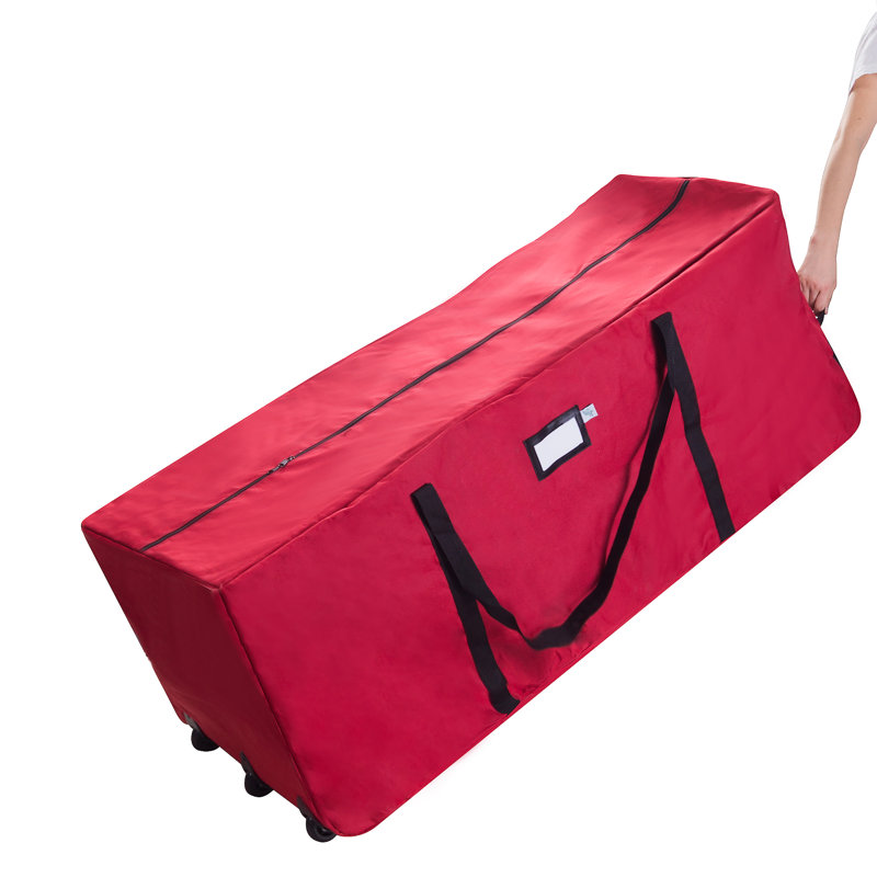 Rolling Christmas Tree Storage Bag - Waterproof Bag for 9-Foot Tree or Christmas Decor - Nylon Handles and 3 Rollerblade Wheels by Elf Stor
