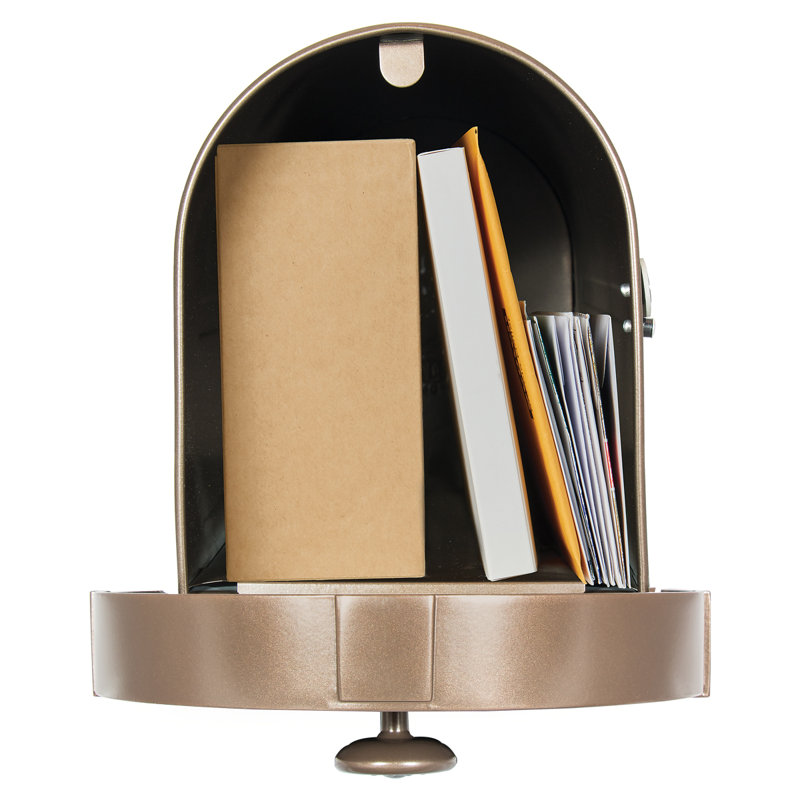 Garrison Large Venetian Bronze Steel Post Mount Mailbox