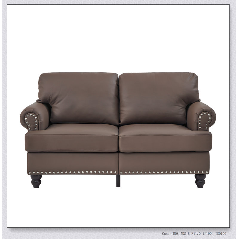 Canapé de 59,5 po avec clous 59 po, Brun