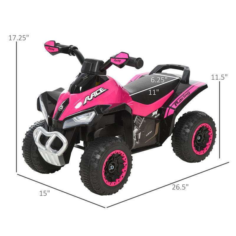 Pink 4-Wheel Ride-On ATV with Music and Lights