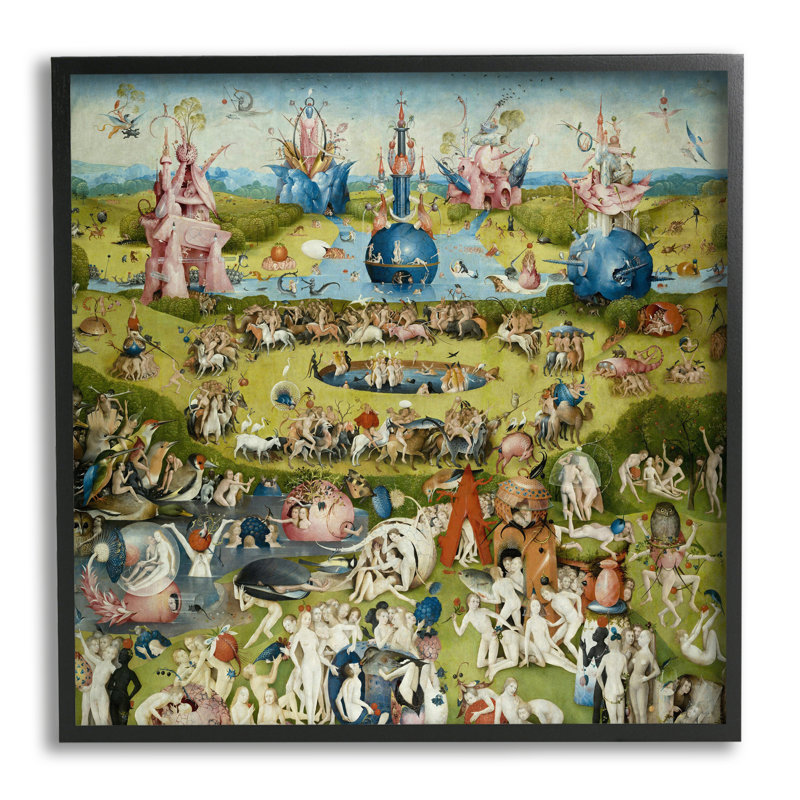 " Garden Of Earthly Delights Center Panel Hieronymus Bosch " by One1000paintings, Midnight Black Framed Giclee