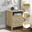Nordic 2 Drawer Nightstand, Bedside Table with Storage Drawers, Night Stand for Bedroom, End Table or Side Table for Living Room, 15.5" D x 18.9" W x 24" H, Beige