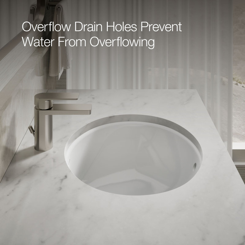 Caxton White Vistreous China Oval Undermount Bathroom Sink