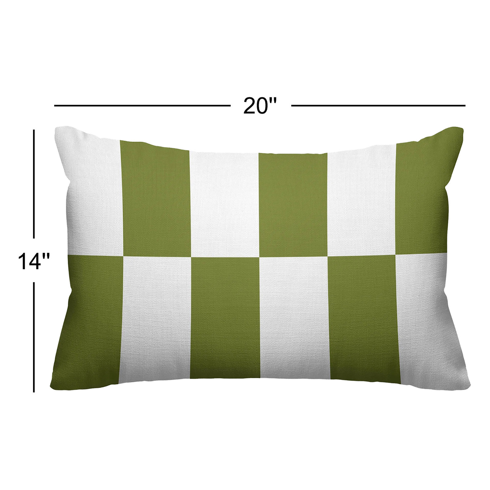 Luella Geometric Indoor/Outdoor Throw Pillow, Olive Green, 14" x 20", Rectangular