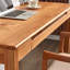 Bureau rectangulaire en bois massif de couleur cerisier + verre avec 2 tiroirs-1047738976
