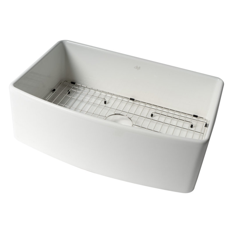 Alfi Brand ABFC3020-W 30'' L Flush Single Bowl Fireclay Kitchen Sink