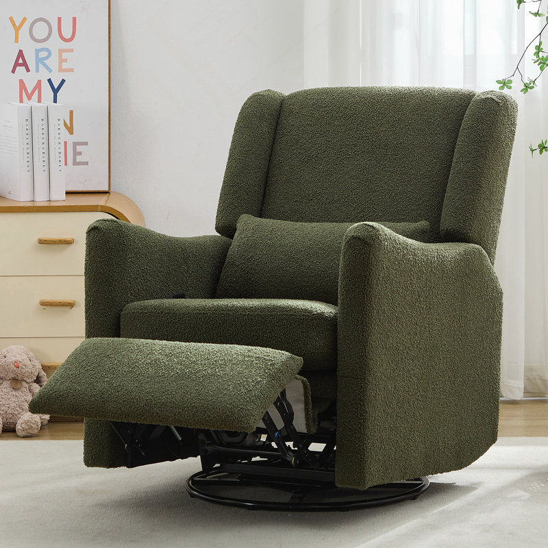 Fauteuil inclinable pivotant avec coussin, Seaweed Green Boucle Incorrect