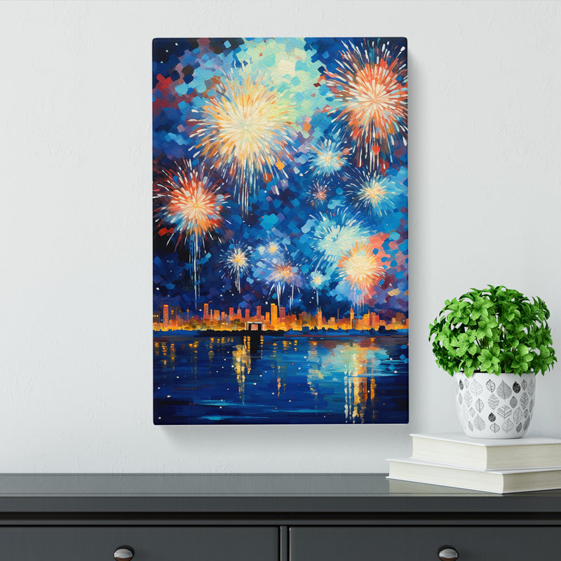 Fireworks Impressionism - Wrapped Canvas, 60cm H x 40cm W x 3cm D
