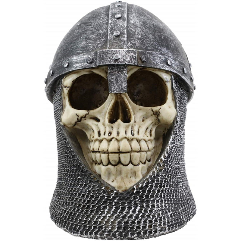 Medieval Knight Skull with Helmet and Head