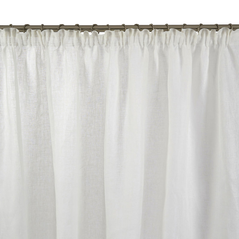 Heaton Pencil Pleat Sheer Single Curtain, 145 W x 280 D cm, White