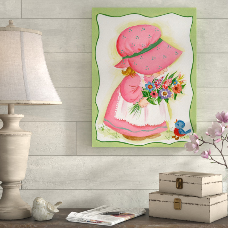 «Little Girl in Pink», art sur toile, H 19 po x l 14 po x P 2 po