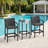 3-Piece All-Weather Patio Bar Furniture Set, 2 Ergonomic Bar Stools With Non-Slip Footrest, 1 Scratch-Resistant Bar Table, Suitable For Patio Bar, Backyard, Deck