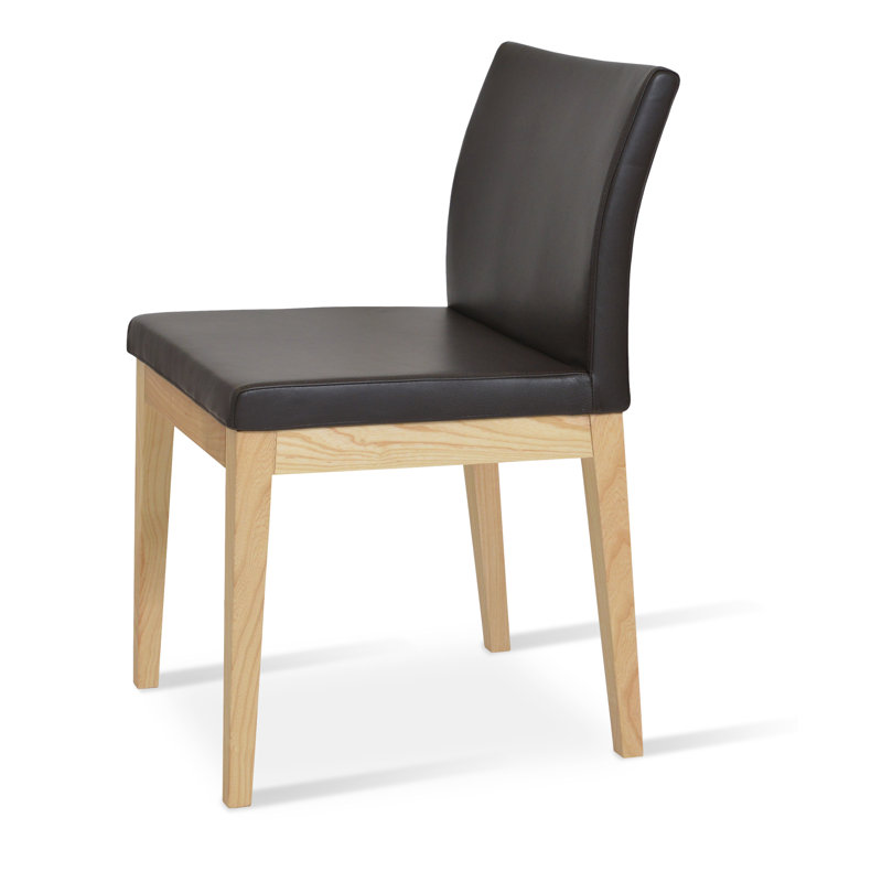 ARIA en cuir rembourré chaise, Similicuir - Noir, Naturel