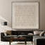 Toile imprimée extra large pour décoration murale - Motif géométrique linéaire beige neutre répétitif pour salon ou chambre - « Assemblage du cadre requis (cadre non fini) »-135869683