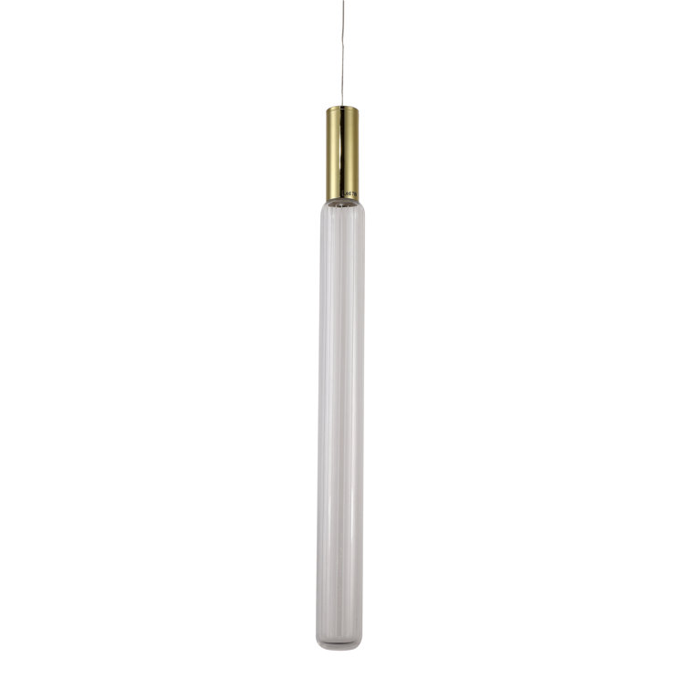 This Exquisite LED Pendant Is In A Gold Finish. The Frame Is Made Out Of Metal, And It Comes With Clear Glass Shades. The LED Bulbs Are Integrated Into The Frame. The Adjustable Cord Link Makes This Fixture Suitable For Most Ceiling Heights.