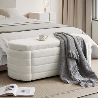 Temon Modern Upholstered Storage Bench with Flip-Top Lid - Frame Entryway Bench for Bedroom with Cushioned Seat