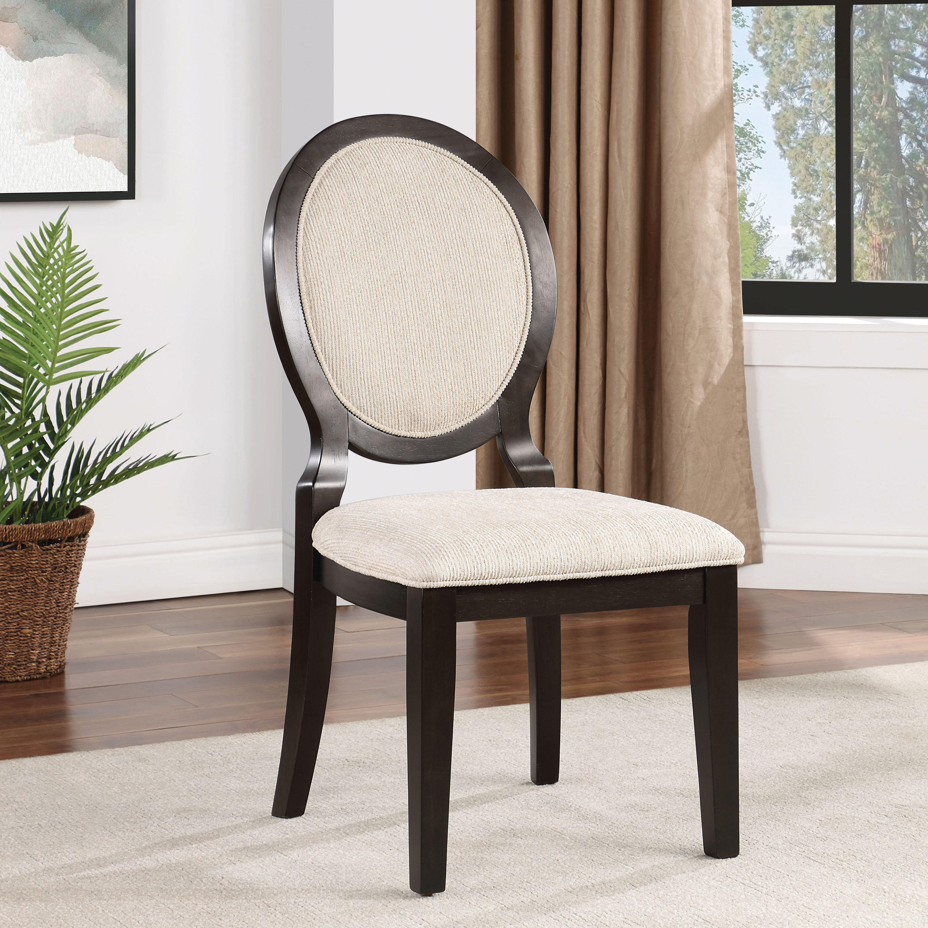 Alxander Fabric King Louis Back Side Chair Dining Chair (Set of 2) Wildon Home