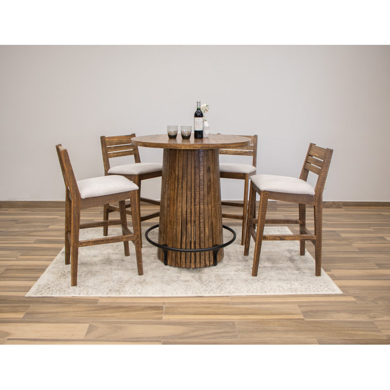 Tiza Pine Round Solid Wood Dining Table