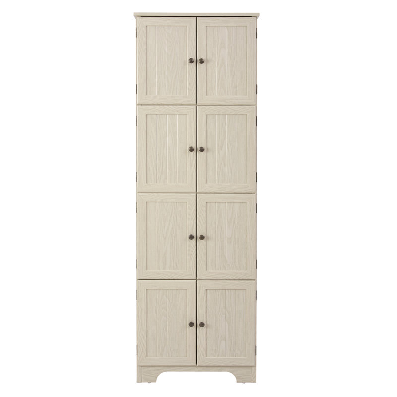 Armoire de salle de bain autoportante l 24 po x H 72 po, Blanc