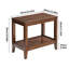 Table d'appoint à 2 niveaux en bois massif de 23,6 po