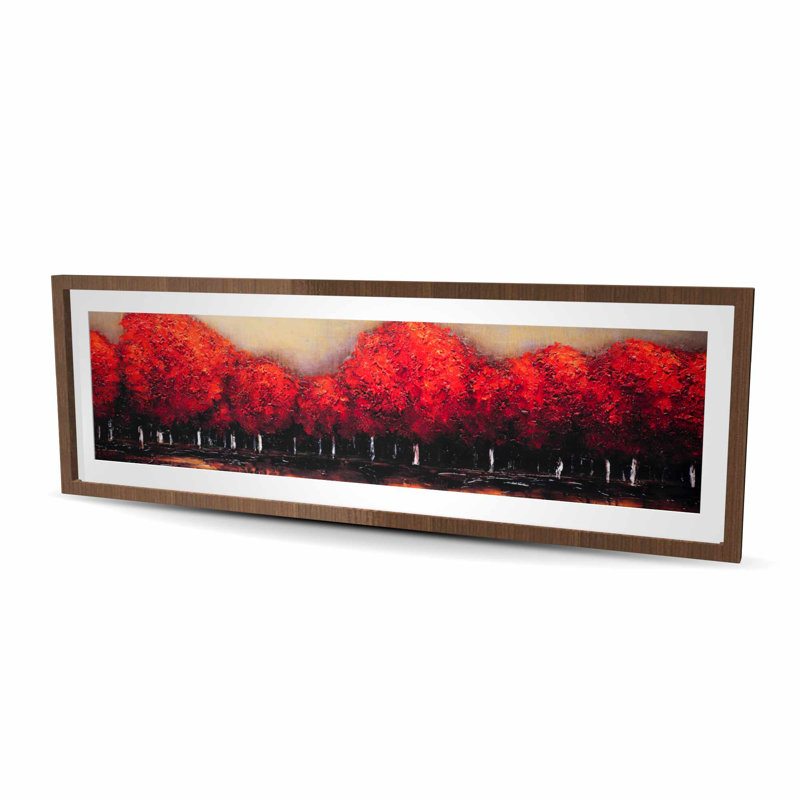 Red Dark Trees - reproduction encadrée avec passe-partout pour la décoration intérieure