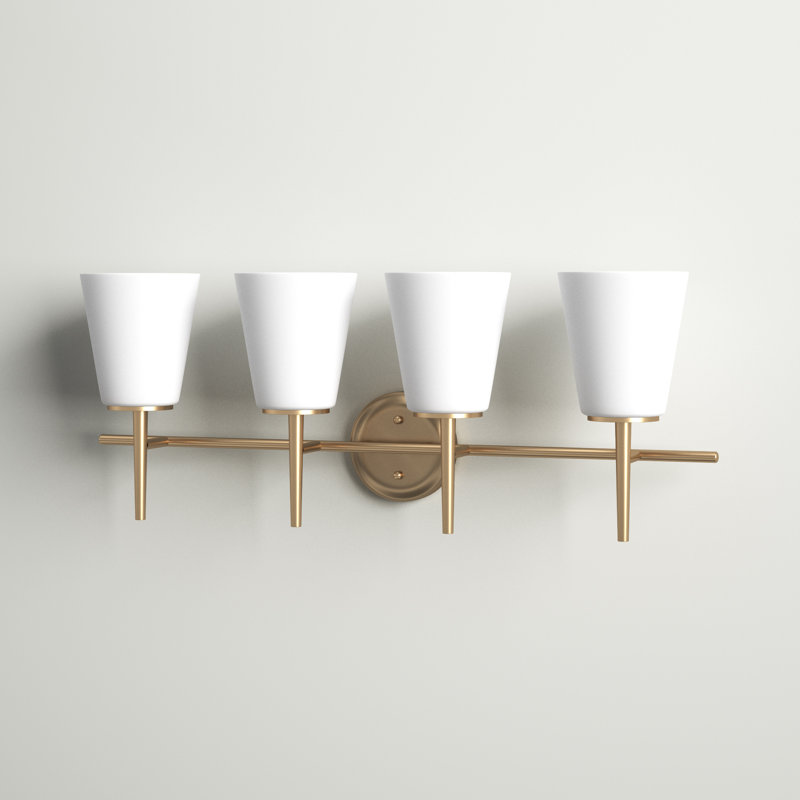 Erlandson 4 - Light Dimmable Vanity Light, Satin Brass, 100W A19 Medium